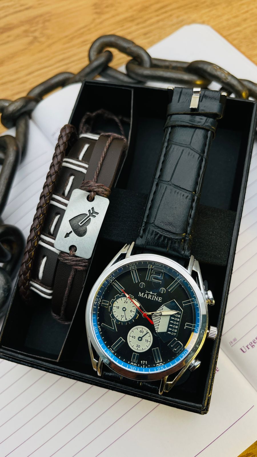 MARINE CON MANILLA Y CAJA RELOJ 