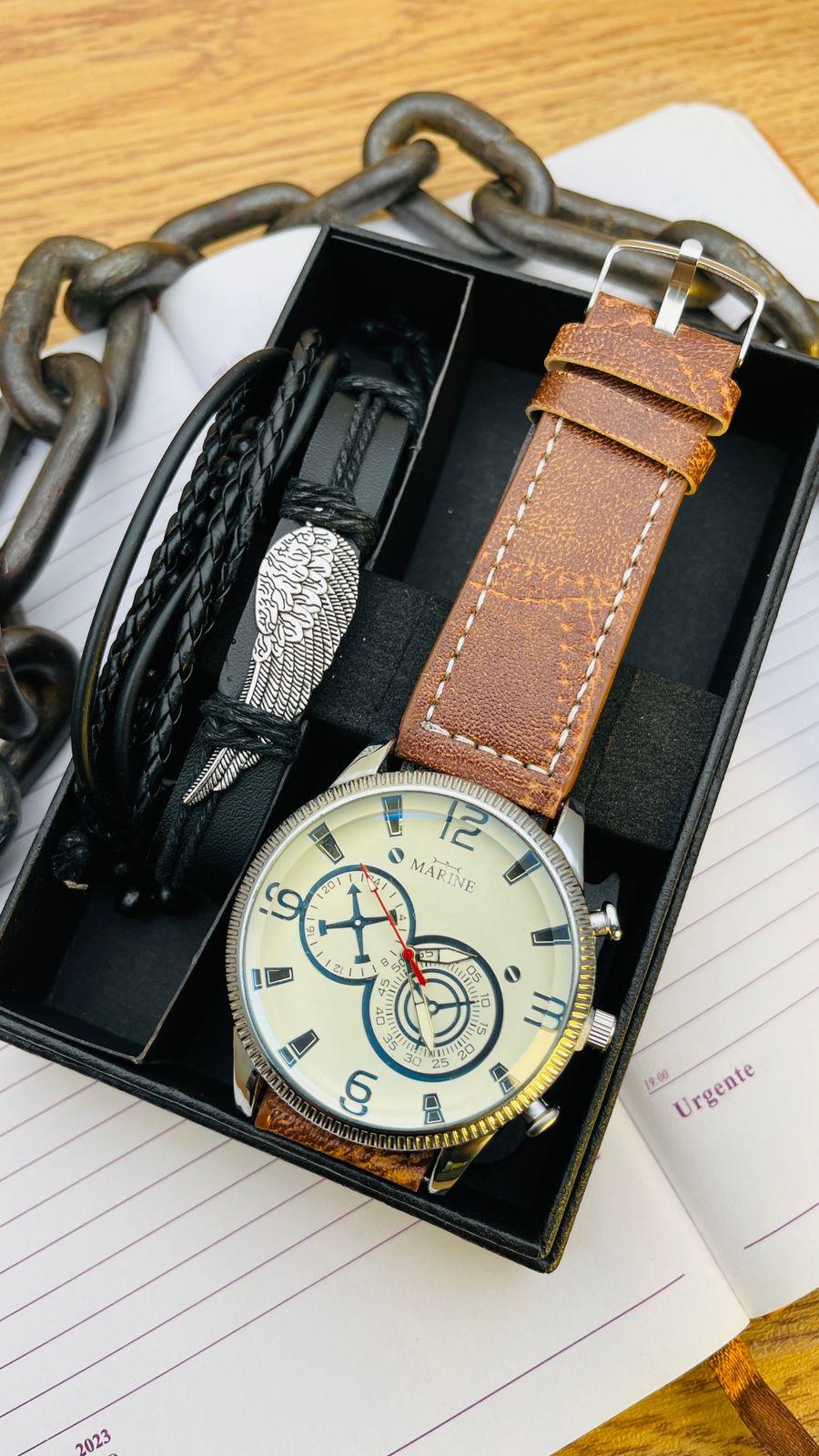 MARINE CON MANILLA Y CAJA RELOJ 