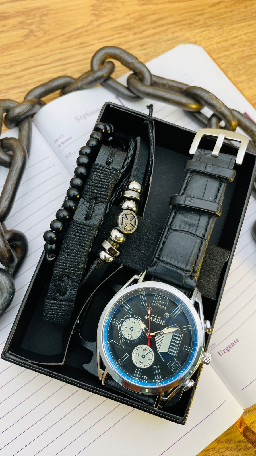 MARINE CON MANILLA Y CAJA RELOJ 