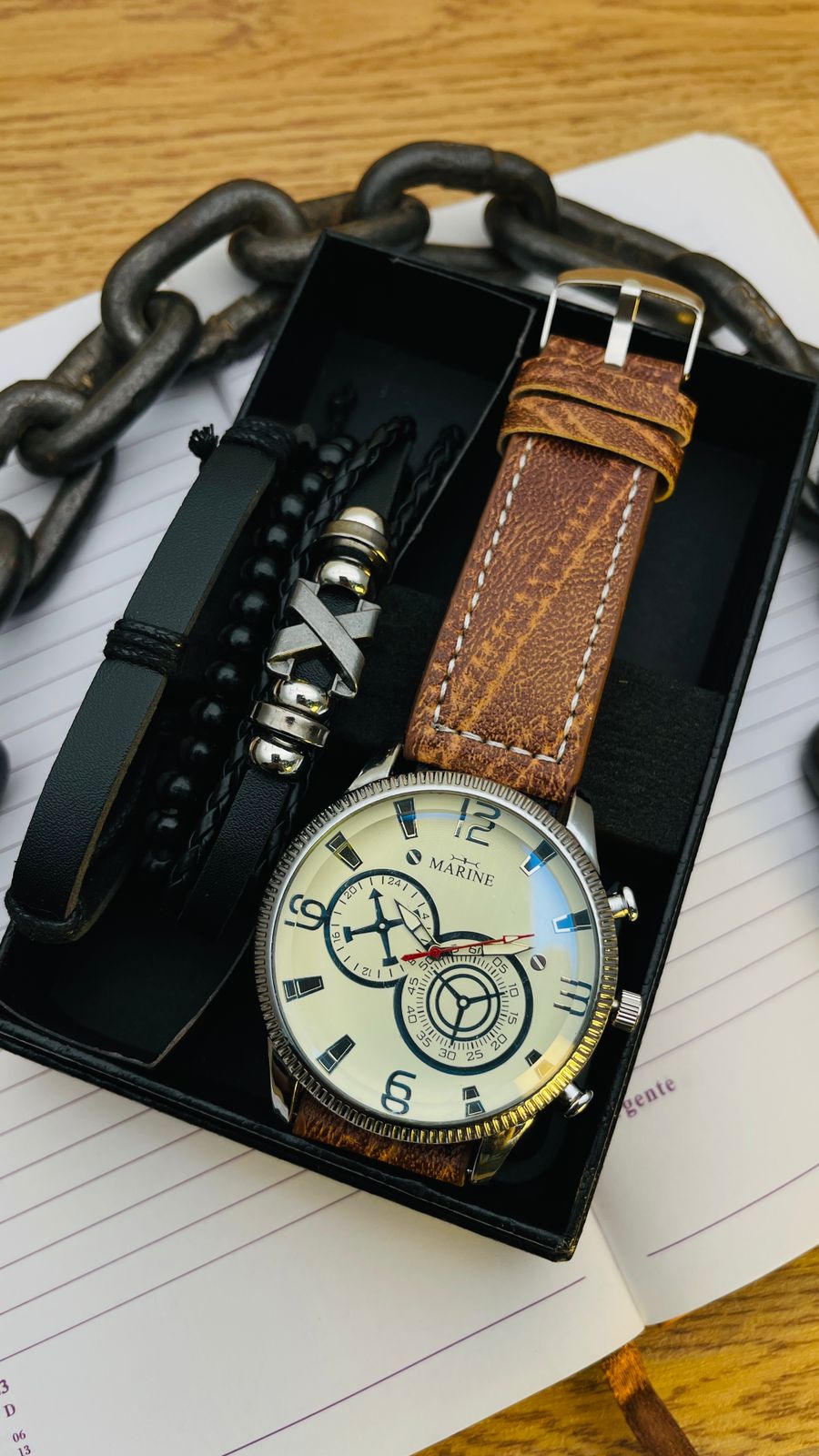 MARINE CON MANILLA Y CAJA RELOJ 